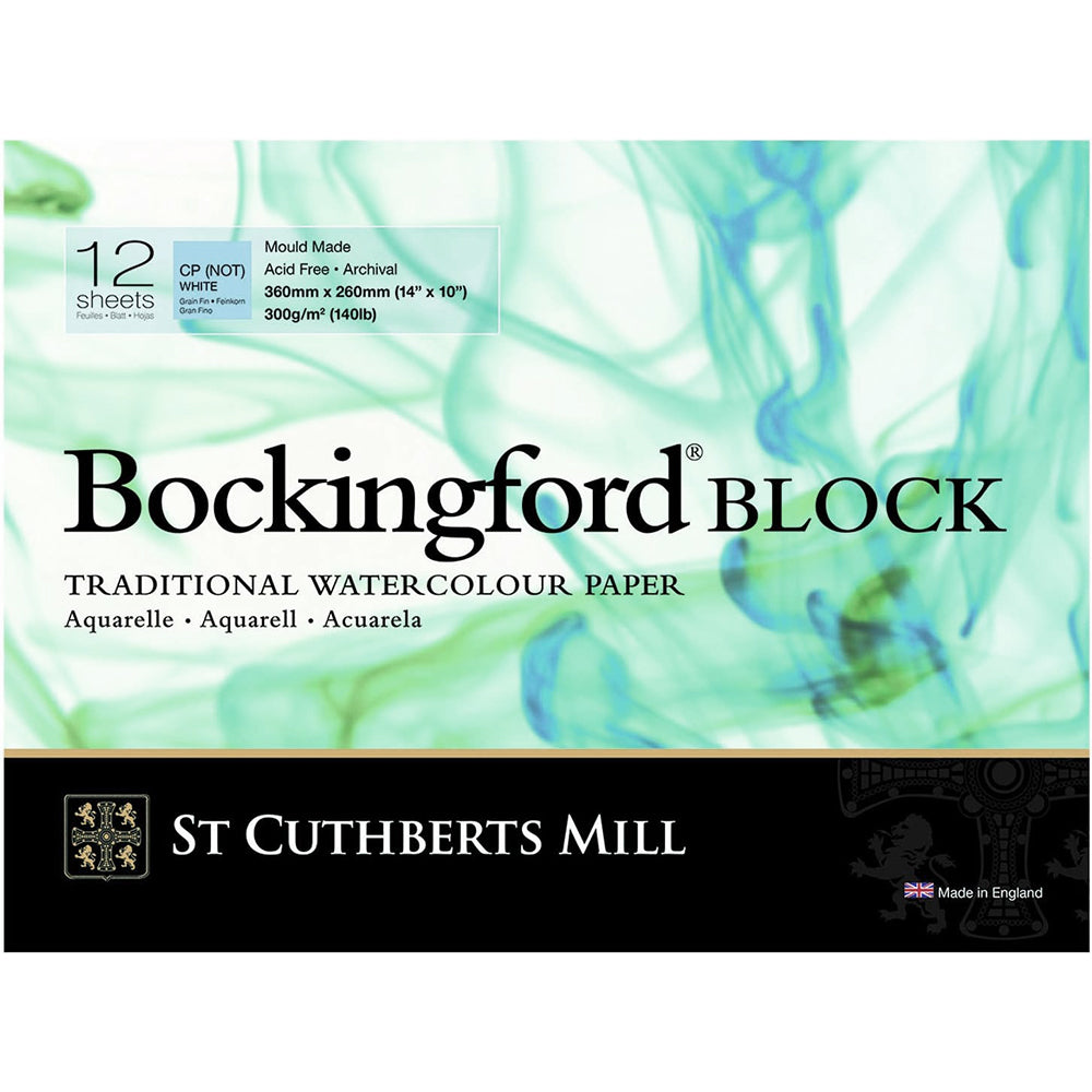 Bockingford Watercolour Paper Block, 12 Sheets, 300 gsm