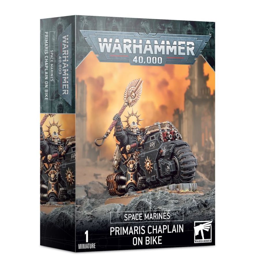 Warhammer 40,000 Space Marines: Chaplain on Bike miniatiūros surinkimo rinkinys