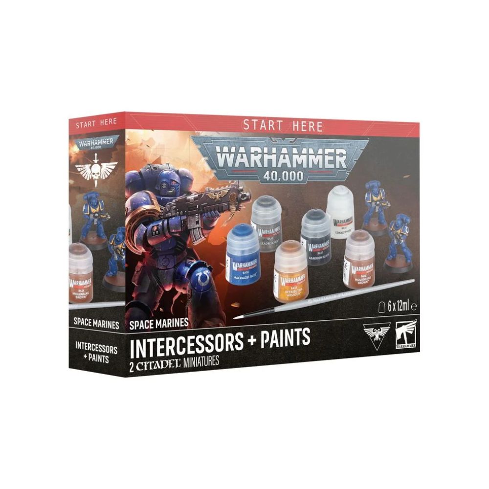 Warhammer 40,000 Space Marines: Infernus Marines miniatiūrų rinkinys + dažai