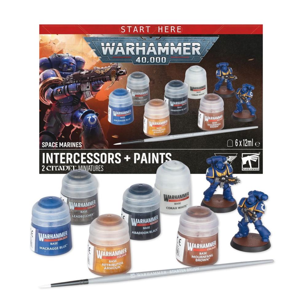 Warhammer 40,000 Space Marines: Infernus Marines miniatiūrų rinkinys + dažai