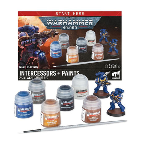 Warhammer 40,000 Space Marines: Infernus Marines miniatiūrų rinkinys + dažai