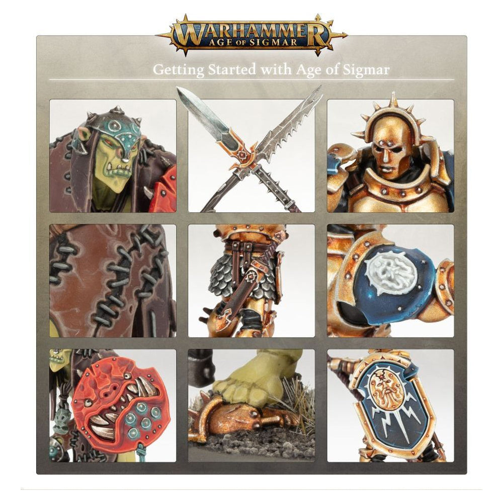 Warhammer Age of Sigmar: Getting Started mokomoji knyga + 2 miniatiūros