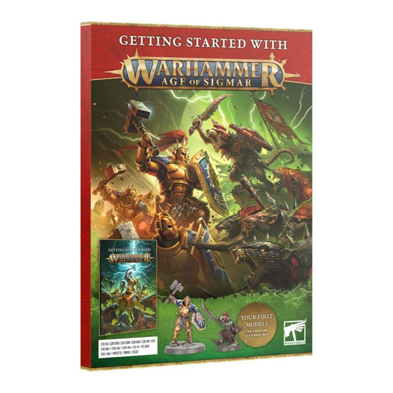 Warhammer Getting Started with Age of Sigmar mokomoji knyga + 2 miniatiūros