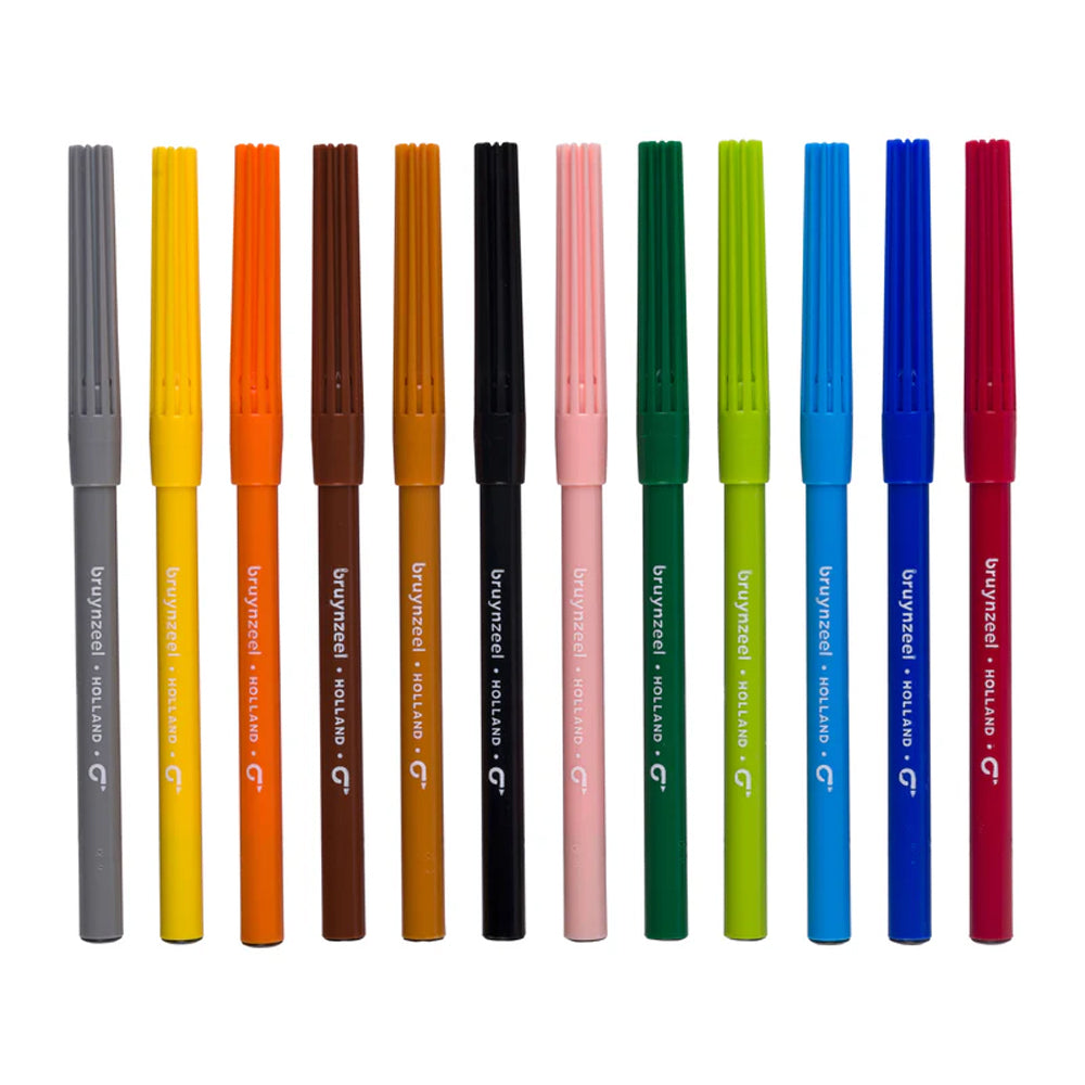 Bruynzeel Felt Tip Set, 12 colours