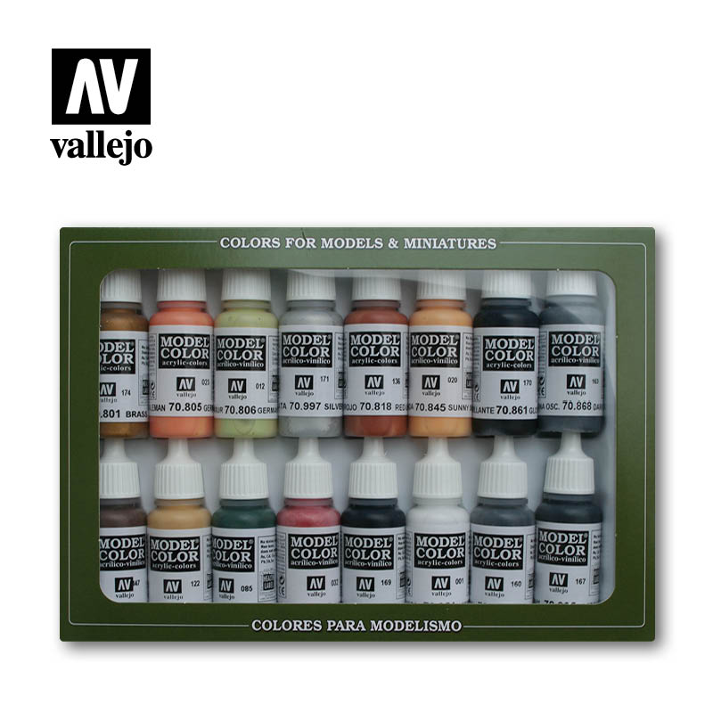 Vallejo Model Color German Colors WWII akrilinių dažų rinkinys, 16x17 ml