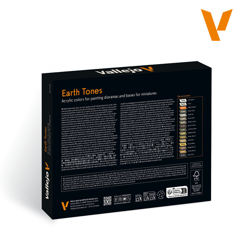 Vallejo Earthtone Colors dažų rinkinys, 16x17 ml