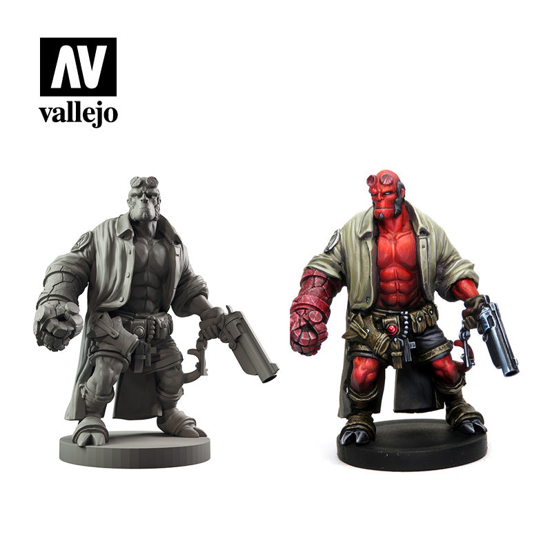 Vallejo Hellboy Acrylic Paint Set With a Miniature, 8x17 ml