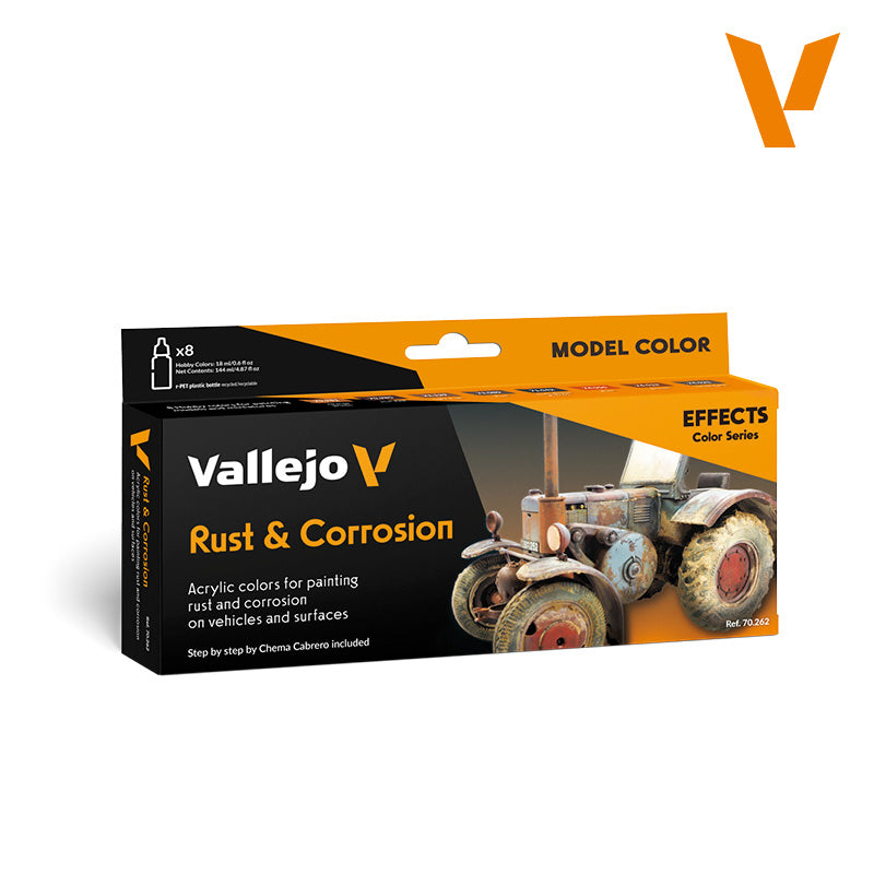 Vallejo Rust &Corrosion Acrylic Paint Set, 8x18 ml