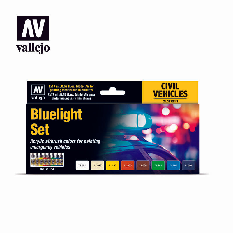 Vallejo Bluelight Set Model Air akrilinių dažų rinkinys, 8x17 ml