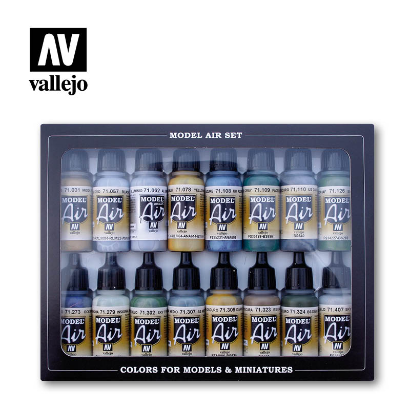 Vallejo WWII British RAF & FAA Model Air Acrylic Paint Set, 16x17 ml