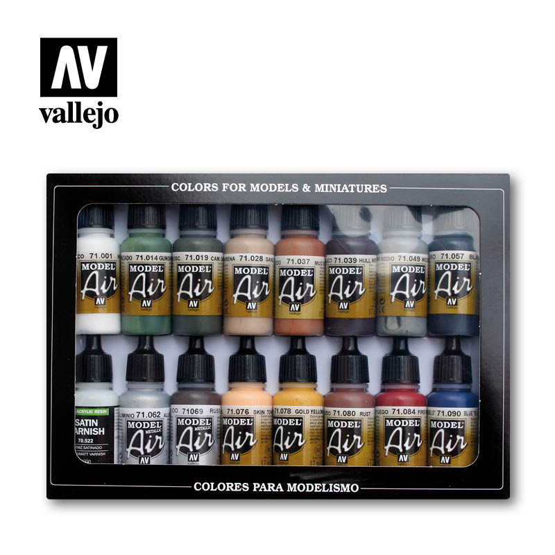 Vallejo Railway Colors (Europe) Model Air akrilinių dažų rinkinys, 16x17 ml