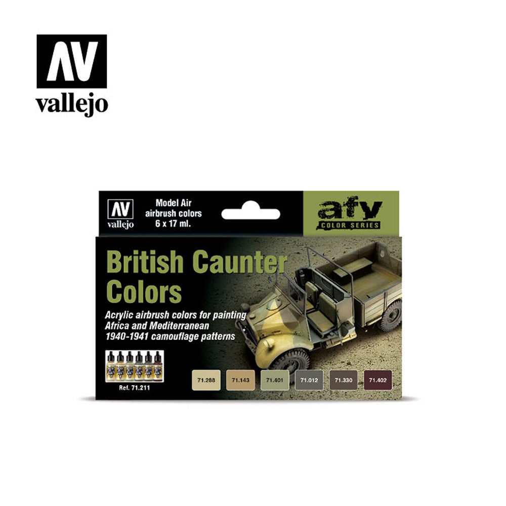 Vallejo British Caunter Colors Model Air dažų rinkinys, 6x17 ml