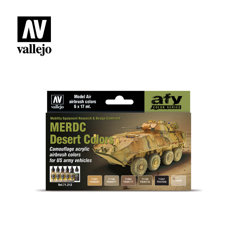 Vallejo MERDC Desert Colors Model Air akrilinių dažų rinkinys, 6x17 ml