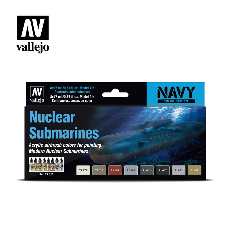 Vallejo Model Air Nuclear Submarines dažų rinkinys, 8x17 ml
