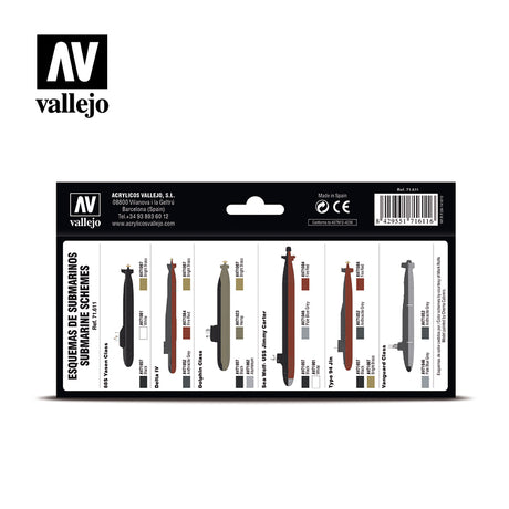 Vallejo Model Air Nuclear Submarines dažų rinkinys, 8x17 ml