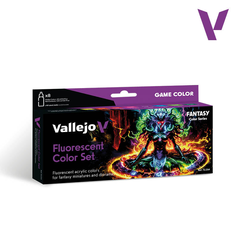 Vallejo Game Color fluorescencinių spalvų rinkinys, 8x18 ml