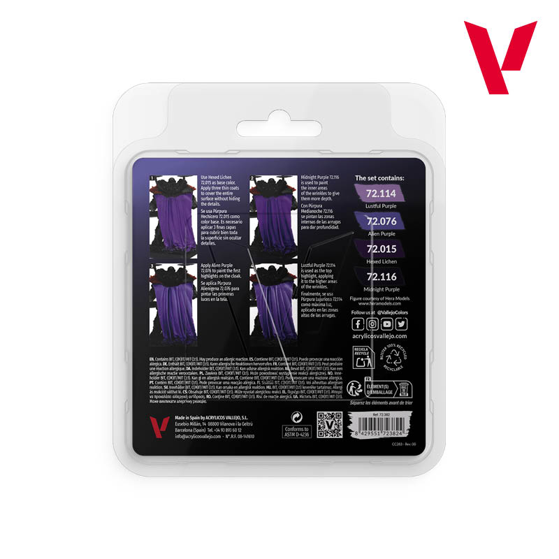 Vallejo Game Color Purple Color akrilinių dažų rinkinys, 4x18 ml