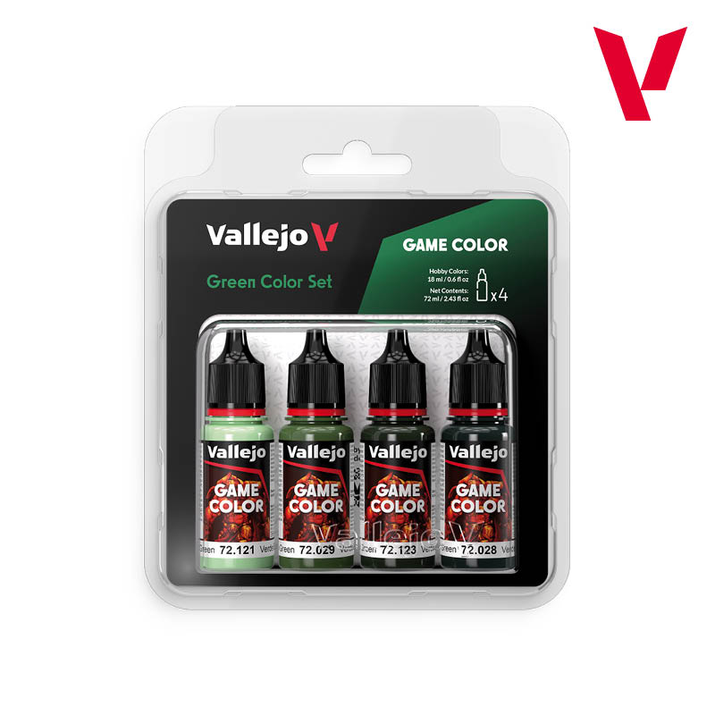 Vallejo Game Color Green Color akrilinių dažų rinkinys, 4x18 ml