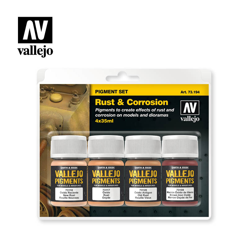 Vallejo Rust & Corrosion pigmentų rinkinys, 4x35 ml