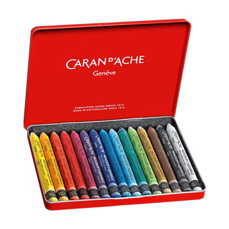 Caran d'Ache NEOCOLOR vandenyje tirpių vaško pastelių rinkinys, 15 vnt.