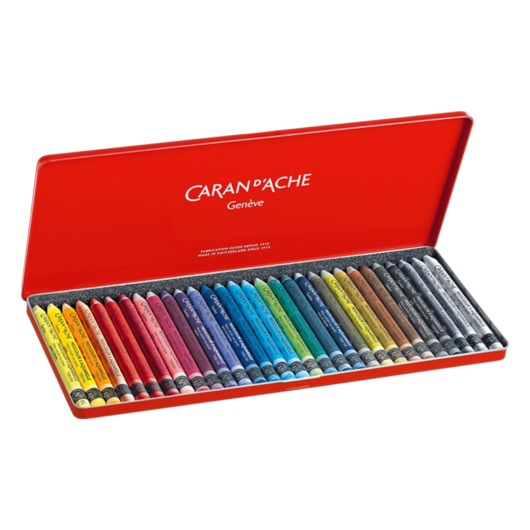 Caran d'Ache NEOCOLOR vandenyje tirpių vaško pastelių rinkinys, 30 vnt.