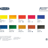 Schmincke Akademie Watercolour Set, 10 Colours, Half-Pan