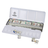 Schmincke Akademie Watercolour Set, 12 Colours, Half-Pan + 12 Empty Pans