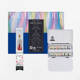 Watercolour Painting Kit for Beginners - 12x Watercolour Cubes, 3x brushes, 1x Paper Block