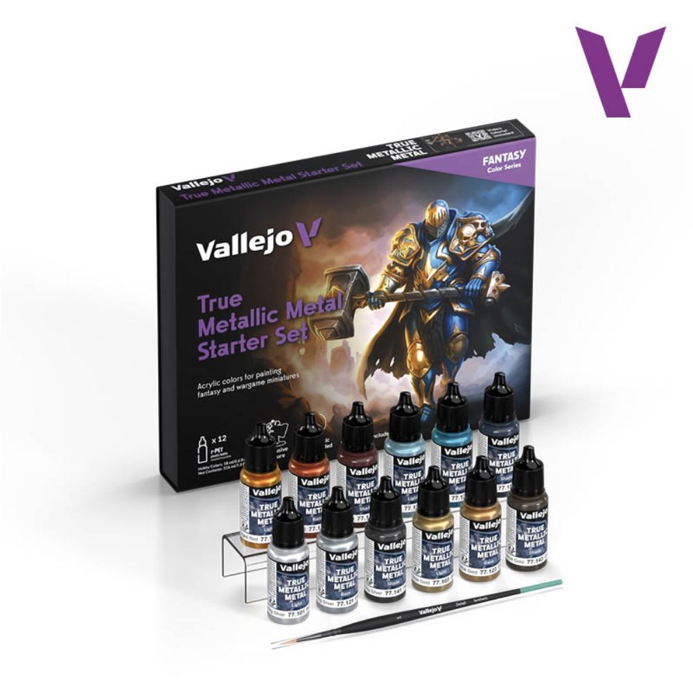 Vallejo True Metallic Metal rinkinys pradedantiesiems, 12x18 ml