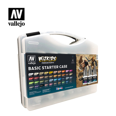 Vallejo WizKids Basic Starter Case akrilinių dažų rinkinys dėžutėje, 40x8 ml