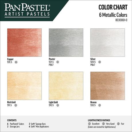 PanPastel Metallic Colors Set, 6 pcs.