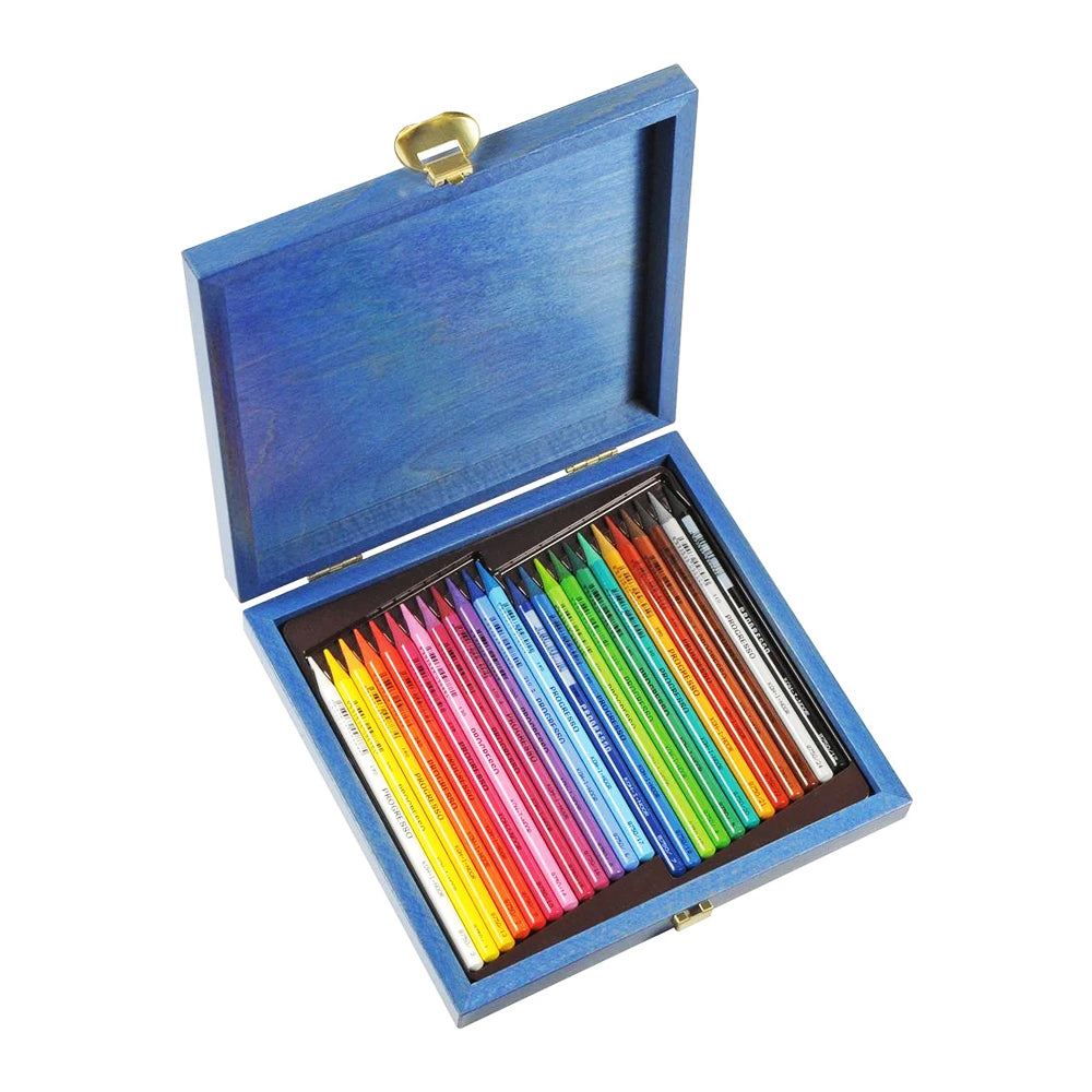 Koh-I-Noor Progresso Woodless Coloured Pencil Set in a Wooden Case, 24 pcs.