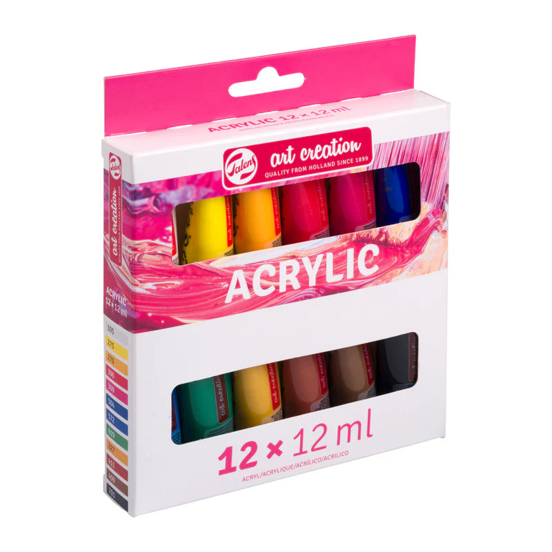 Talens Art Creation Acrylic Paint Set in Tubes, 12x12 ml