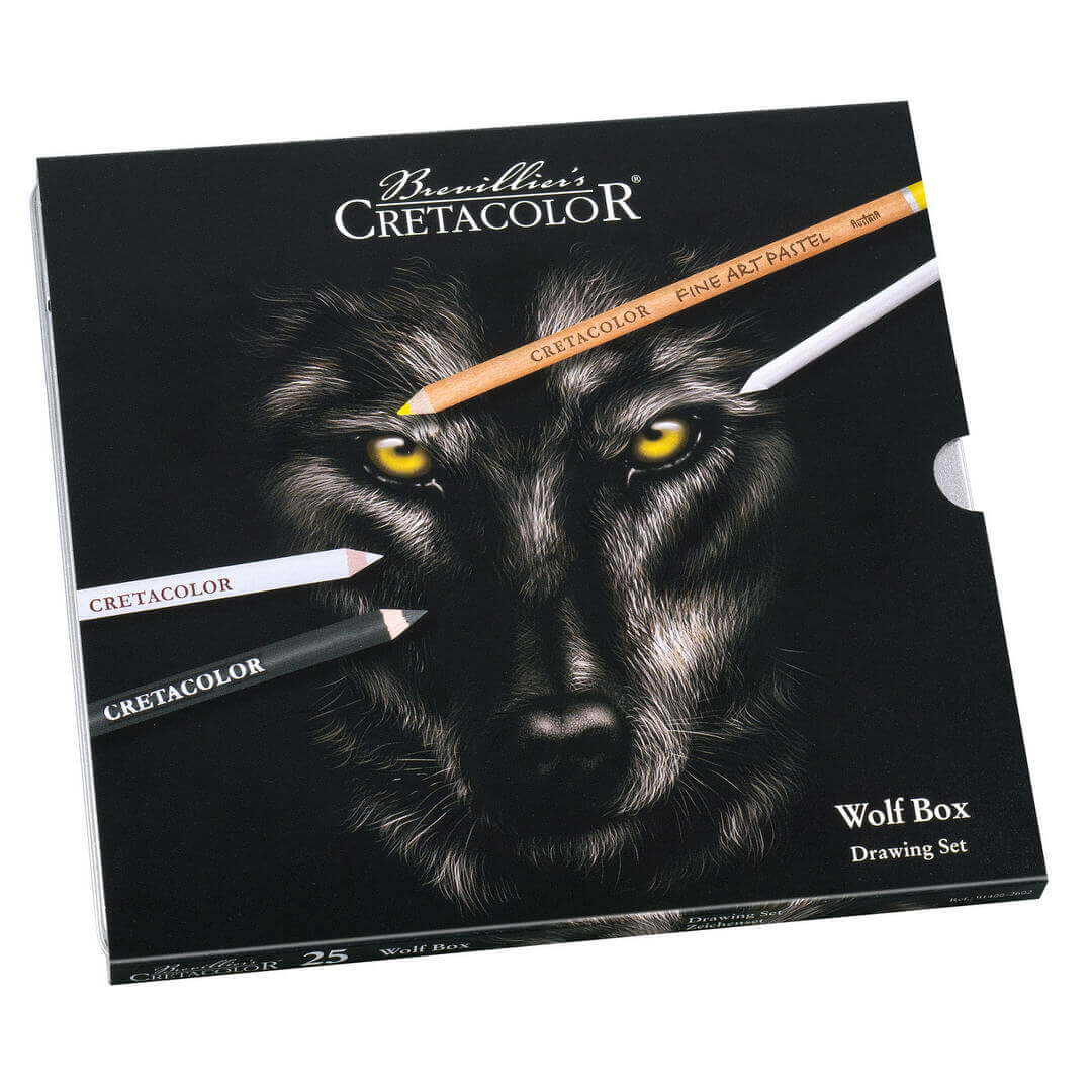Cretacolor Wolf Box piešimo priemonių rinkinys, 25 vnt.