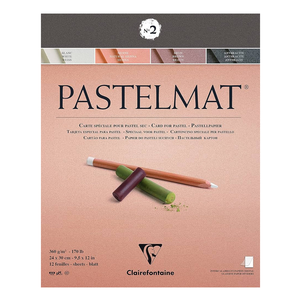 Clairefontaine Pastelmat No. 2 Coloured Glued Pad, 12 sheets