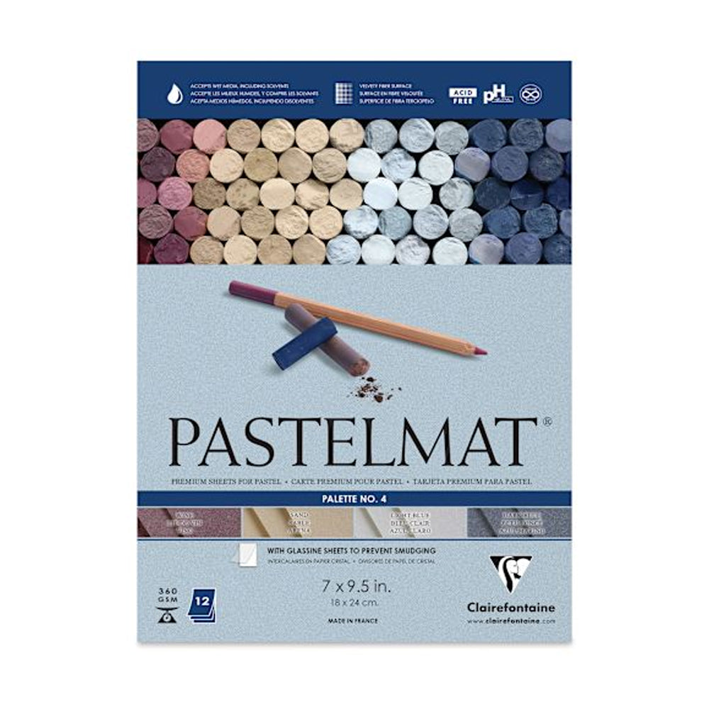 Clairefontaine Pastelmat No. 4 Coloured Glued Pad, 12 sheets