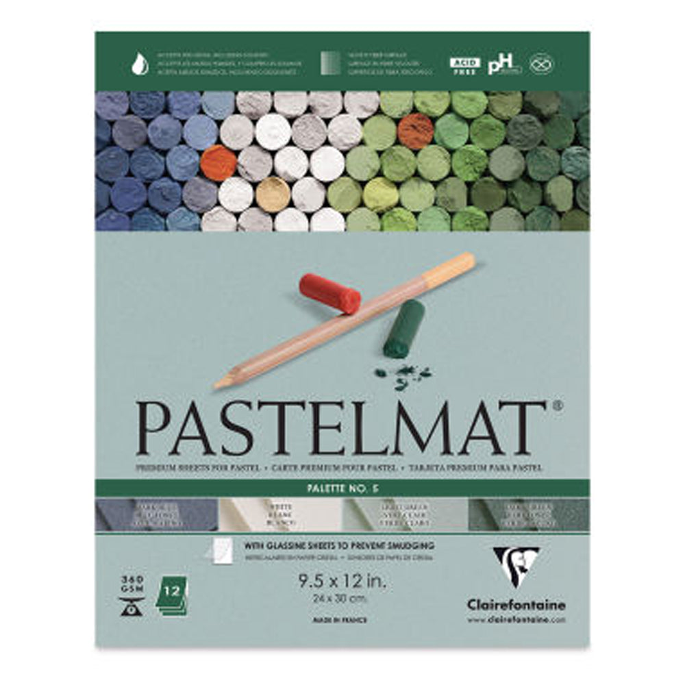 Clairefontaine Pastelmat No. 5 Coloured Glued Pad, 12 sheets