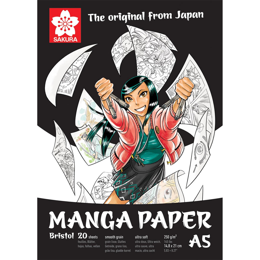 Sakura Manga Paper piešimo popierius, 20 lapų, 250 gsm