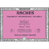 Arches akvarelinio popieriaus blokas, Hot Pressed, 300 gsm, 100 % medvilnė, 20 lapų