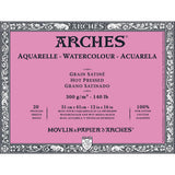 Arches Watercolor Paper Pad, Hot Pressed, 300 gsm, 100% Cotton, 20 Sheets