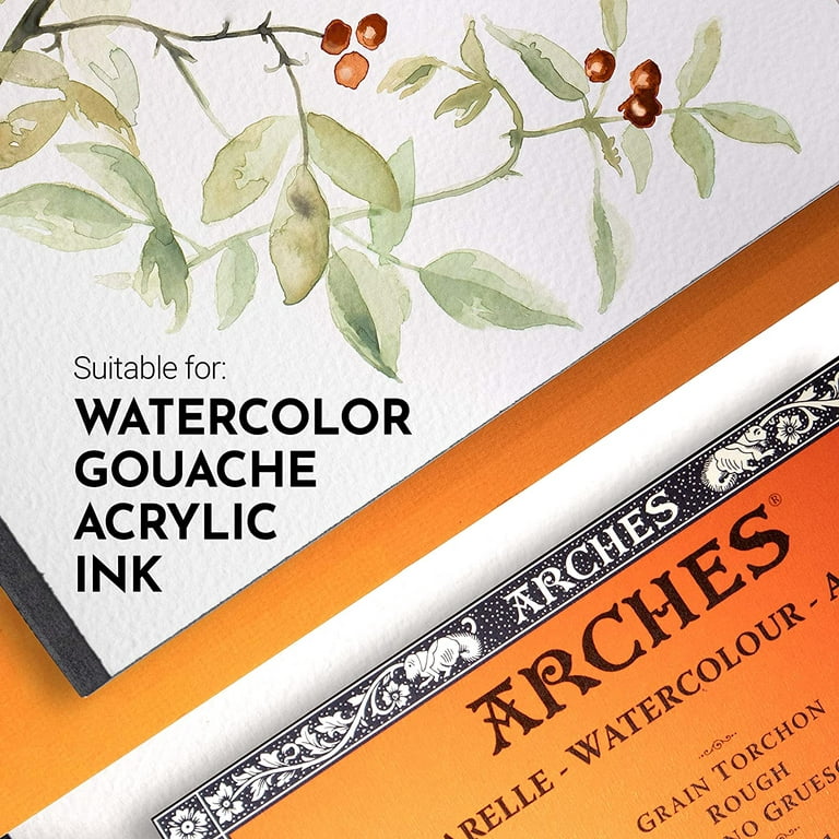 Arches Watercolour Paper Block, Rough, 300 gsm, 100 % Cotton, 20 Sheets