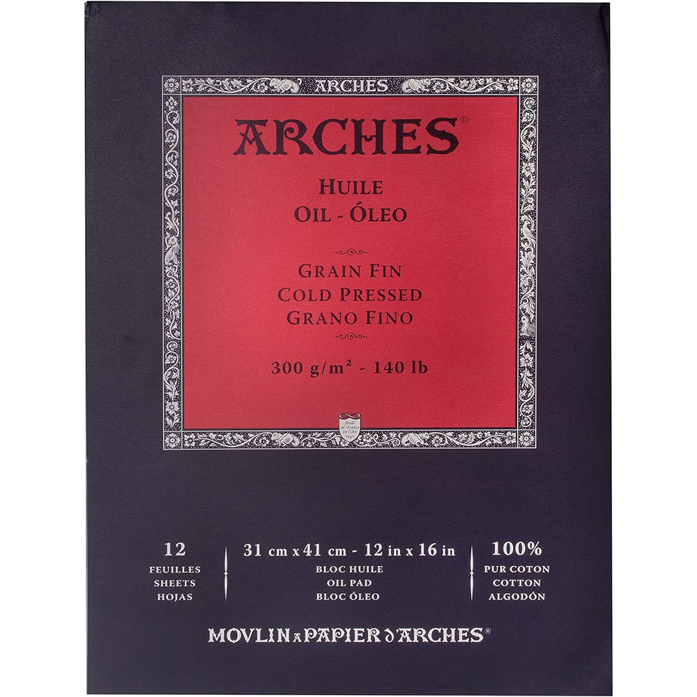 Arches popierius aliejinei tapybai, Cold Pressed, 100 % medvilnė, 12 lapų