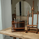 MEEDEN Pro 2-Tier Wooden Paint Brush Holder Organizer