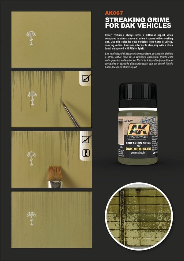 AK Interactive Streaking Grime for DAK Vehicles efekto dažai, 35 ml