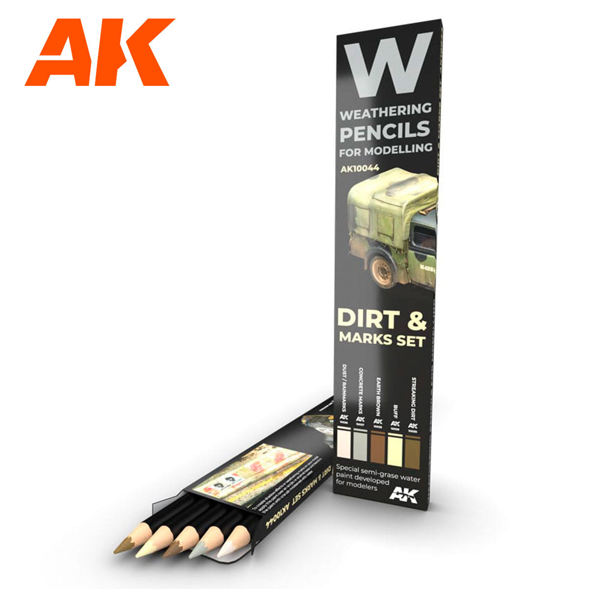 AK Interactive Dirt & Marks pieštukų rinkinys, 5 spalvos