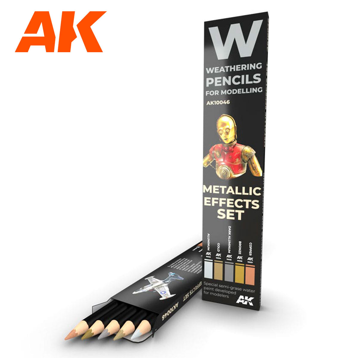 AK Interactive Metallics pieštukų rinkinys, 5 spalvos