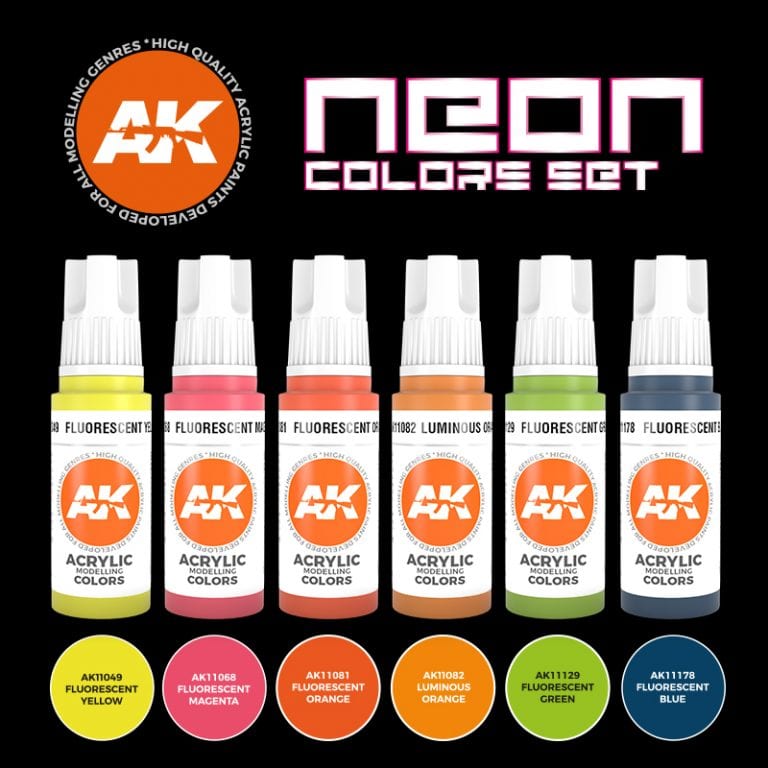 AK Interactive 3GEN Neon Colors akrilinių dažų rinkinys, 6x17 ml