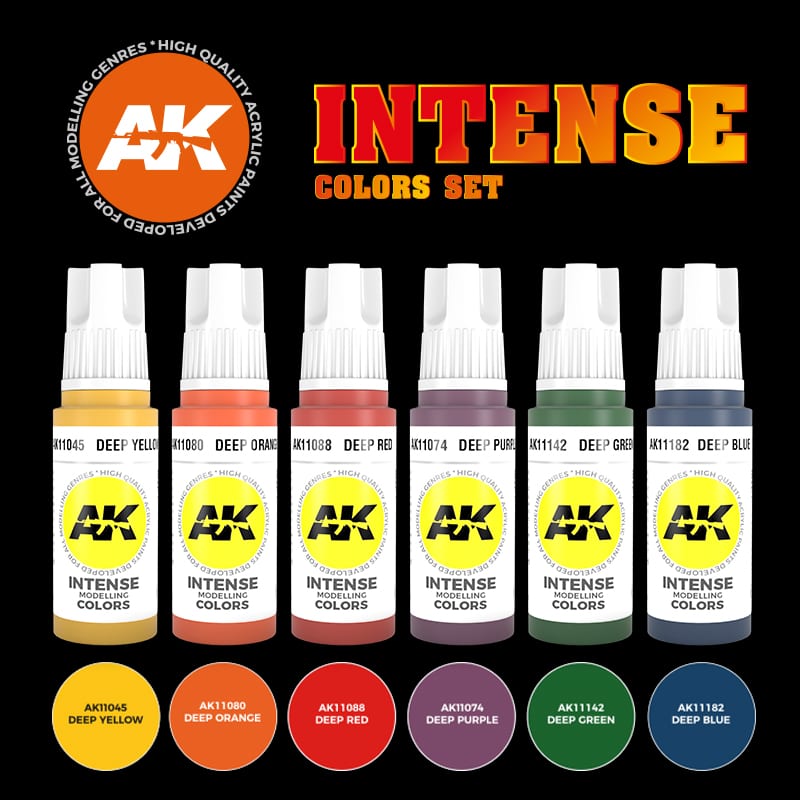 AK Interactive Intense 3GEN Acrylic Paint Set, 6x17ml