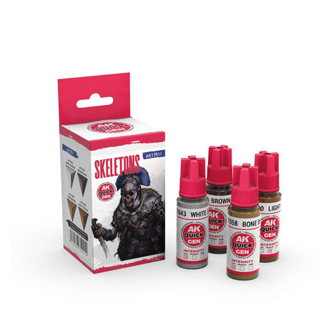 AK Interactive Skeletons Quick Gen rinkinys, 4×18 ml