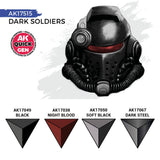 AK Interactive Dark Soldiers Quick Gen rinkinys, 4×18 ml